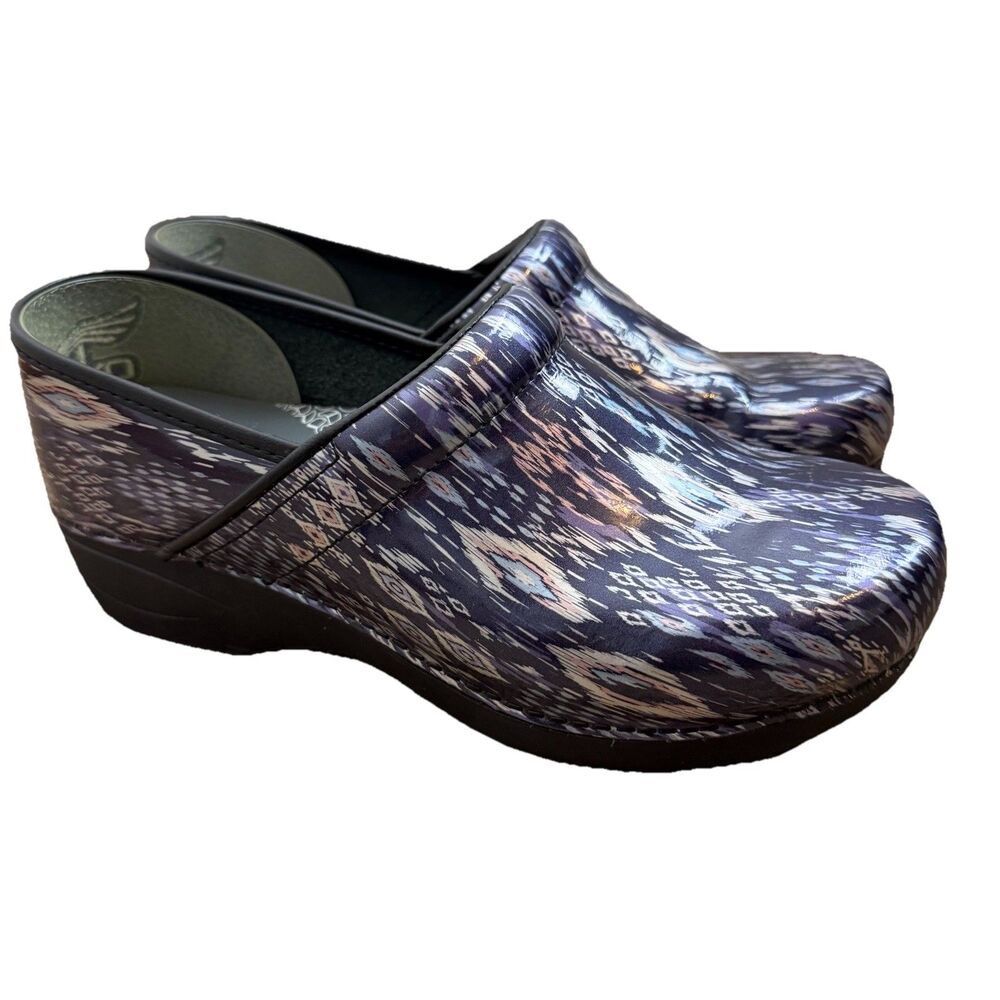Dansko XP 2.0 Women’s Clog In Navy Ikat Pattern EU 42 EUC